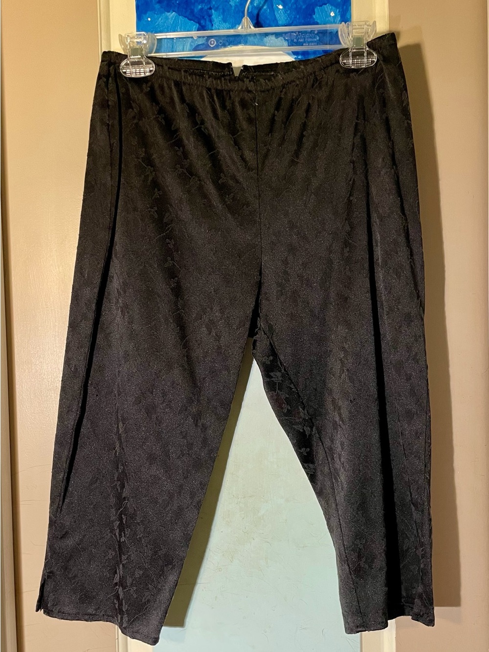 Black Sexy Vintage Peddle Pushers Elastic-Waist